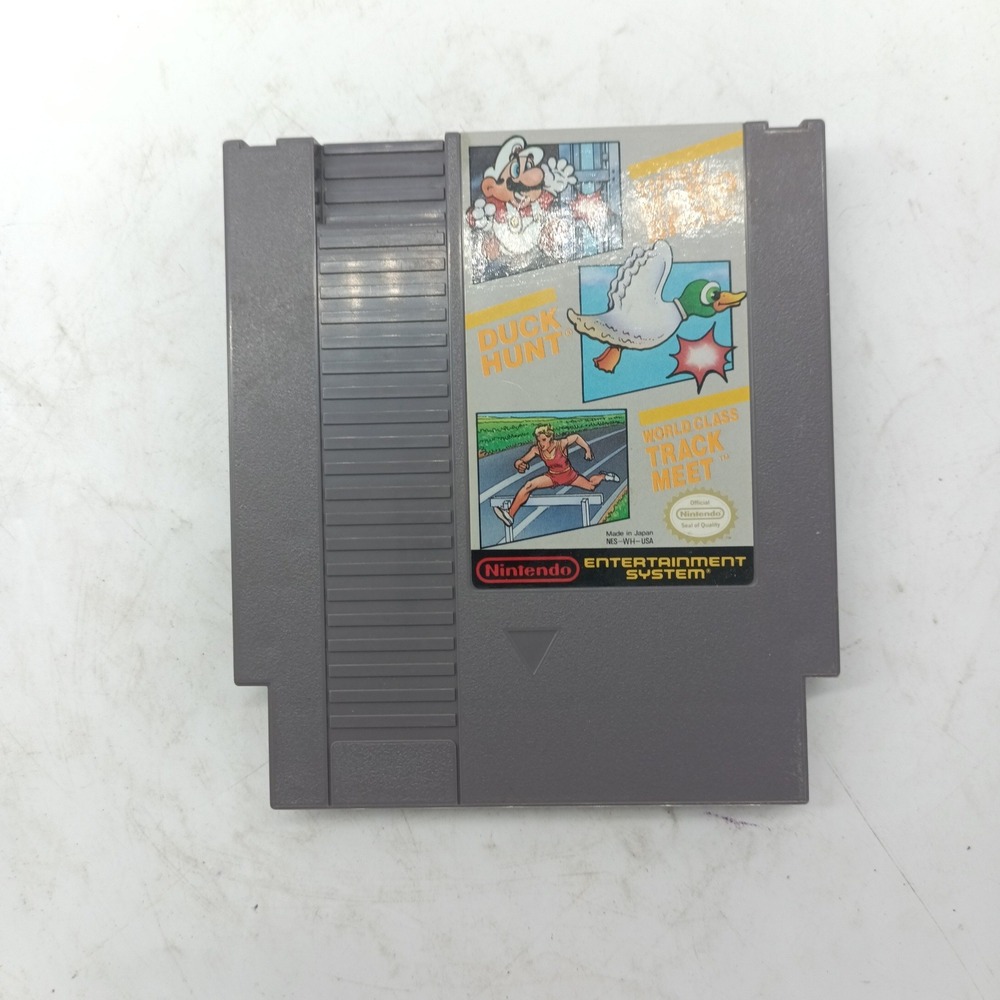 Super Mario Bros Duck Hunt World Class Track Meet NES Nintendo NES-WH-USA Gray